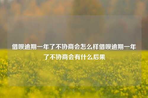 借呗逾期一年了不协商会怎么样借呗逾期一年了不协商会有什么后果