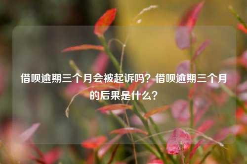 借呗逾期三个月会被起诉吗？借呗逾期三个月的后果是什么？