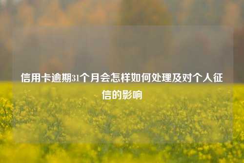 信用卡逾期31个月会怎样如何处理及对个人征信的影响