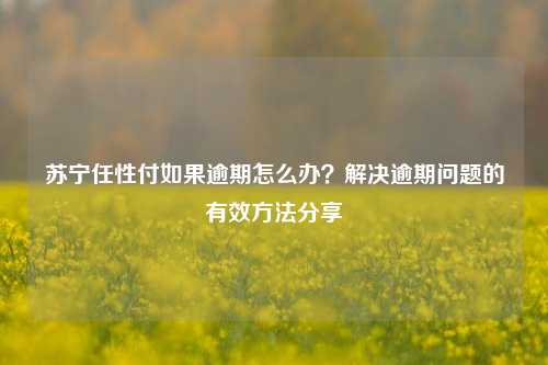 苏宁任性付如果逾期怎么办？解决逾期问题的有效方法分享