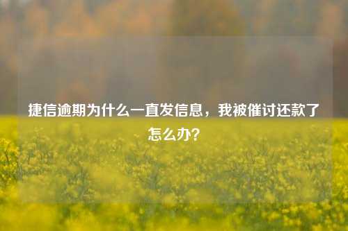 捷信逾期为什么一直发信息，我被催讨还款了怎么办？