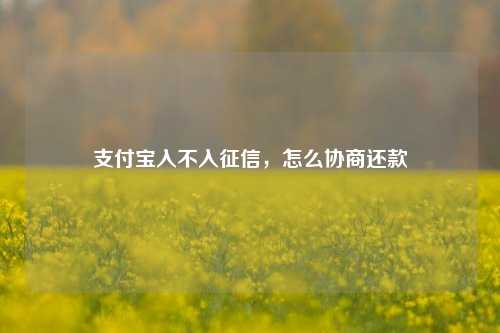 支付宝入不入征信，怎么协商还款