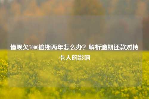 借呗欠7000逾期两年怎么办？解析逾期还款对持卡人的影响