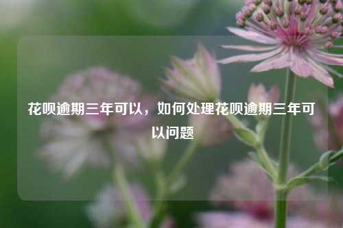 花呗逾期三年可以，如何处理花呗逾期三年可以问题