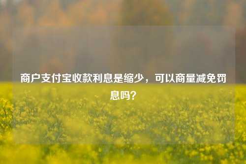 商户支付宝收款利息是缩少，可以商量减免罚息吗？