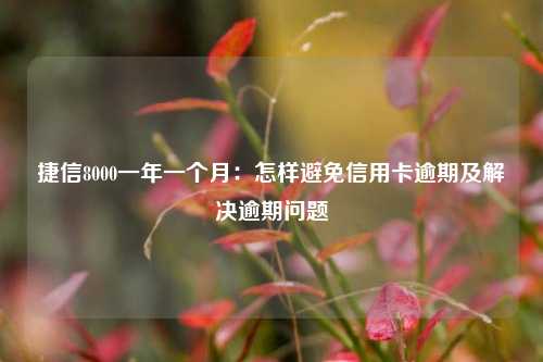 捷信8000一年一个月：怎样避免信用卡逾期及解决逾期问题