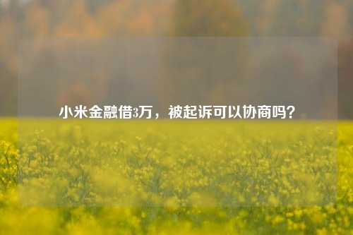 小米金融借3万，被起诉可以协商吗？