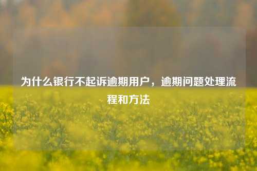 为什么银行不起诉逾期用户，逾期问题处理流程和方法