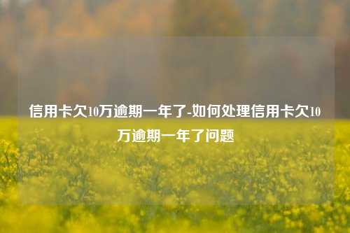 信用卡欠10万逾期一年了-如何处理信用卡欠10万逾期一年了问题