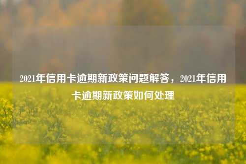 2021年信用卡逾期新政策问题解答，2021年信用卡逾期新政策如何处理