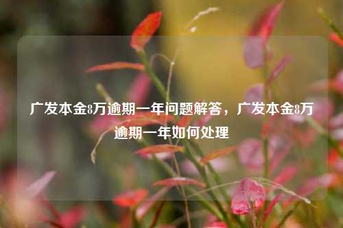 广发本金8万逾期一年问题解答，广发本金8万逾期一年如何处理