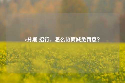 e分期 招行，怎么协商减免罚息？