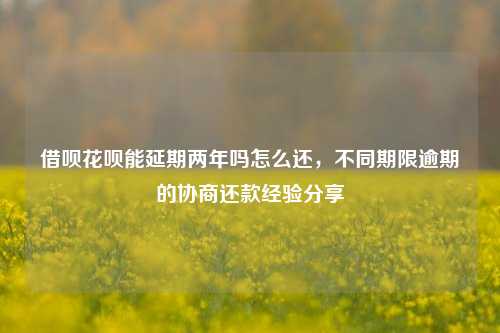 借呗花呗能延期两年吗怎么还，不同期限逾期的协商还款经验分享