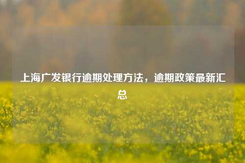 上海广发银行逾期处理方法，逾期政策最新汇总