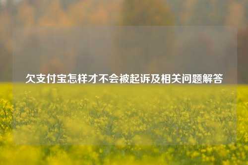 欠支付宝怎样才不会被起诉及相关问题解答