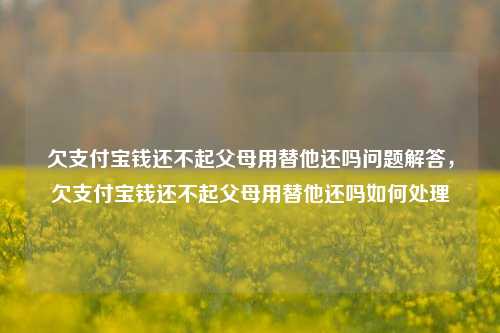 欠支付宝钱还不起父母用替他还吗问题解答，欠支付宝钱还不起父母用替他还吗如何处理