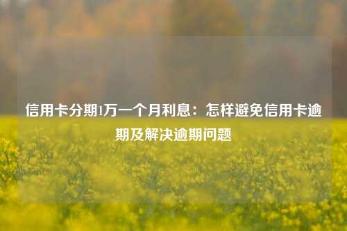 信用卡分期1万一个月利息：怎样避免信用卡逾期及解决逾期问题