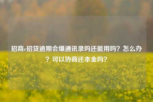 招商e招贷逾期会爆通讯录吗还能用吗？怎么办？可以协商还本金吗？