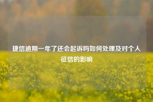 捷信逾期一年了还会起诉吗如何处理及对个人征信的影响