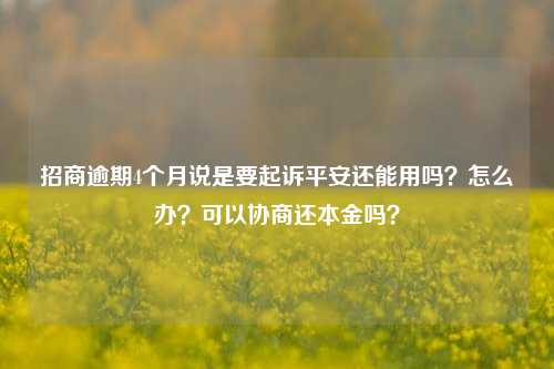 招商逾期4个月说是要起诉平安还能用吗？怎么办？可以协商还本金吗？