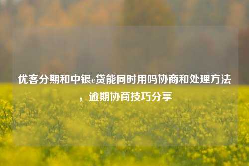 优客分期和中银e贷能同时用吗协商和处理方法，逾期协商技巧分享