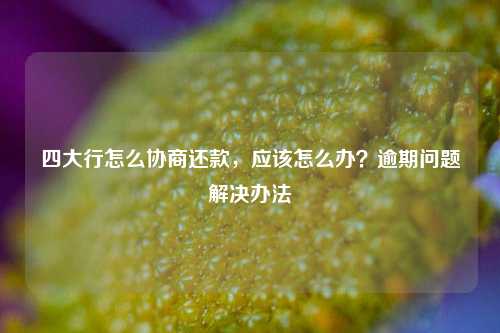 四大行怎么协商还款，应该怎么办？逾期问题解决办法