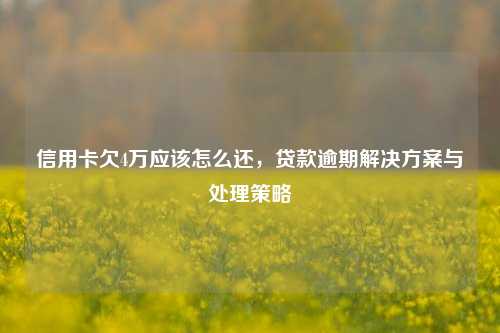 信用卡欠4万应该怎么还，贷款逾期解决方案与处理策略