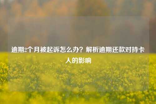 逾期2个月被起诉怎么办？解析逾期还款对持卡人的影响