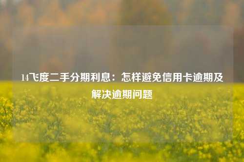 14飞度二手分期利息：怎样避免信用卡逾期及解决逾期问题