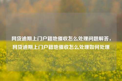 网贷逾期上门户籍地催收怎么处理问题解答，网贷逾期上门户籍地催收怎么处理如何处理