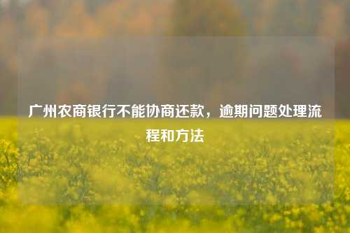 广州农商银行不能协商还款，逾期问题处理流程和方法