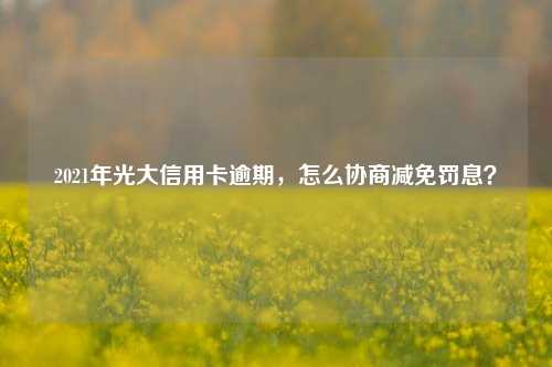 2021年光大信用卡逾期，怎么协商减免罚息？