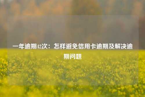 一年逾期42次：怎样避免信用卡逾期及解决逾期问题