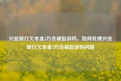 兴业银行欠本金3万会被起诉吗，如何处理兴业银行欠本金3万会被起诉吗问题