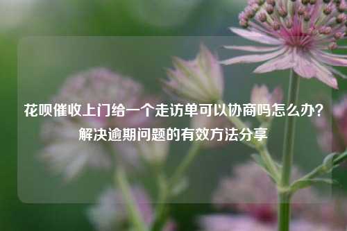 花呗催收上门给一个走访单可以协商吗怎么办？解决逾期问题的有效方法分享