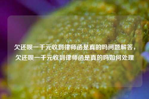 欠还呗一千元收到律师函是真的吗问题解答，欠还呗一千元收到律师函是真的吗如何处理