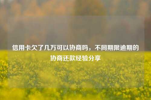 信用卡欠了几万可以协商吗，不同期限逾期的协商还款经验分享