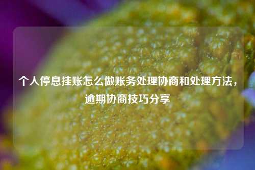 个人停息挂账怎么做账务处理协商和处理方法，逾期协商技巧分享