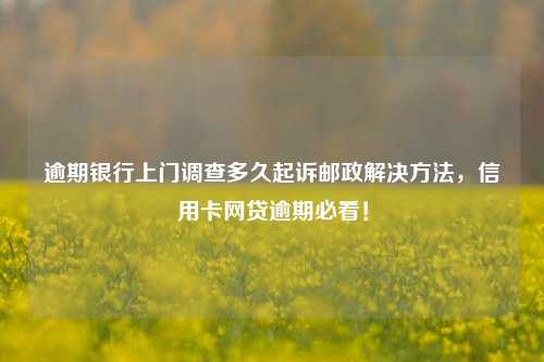 逾期银行上门调查多久起诉邮政解决方法，信用卡网贷逾期必看！