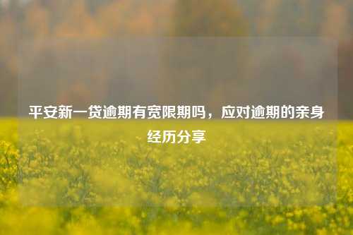 平安新一贷逾期有宽限期吗，应对逾期的亲身经历分享