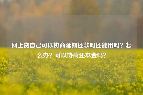 网上贷自己可以协商延期还款吗还能用吗？怎么办？可以协商还本金吗？