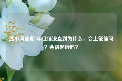 度小满逾期3年征信没查到为什么，会上征信吗？会被起诉吗？