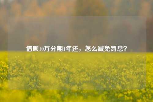 借呗10万分期1年还，怎么减免罚息？