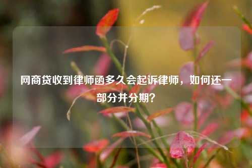 网商贷收到律师函多久会起诉律师，如何还一部分并分期？