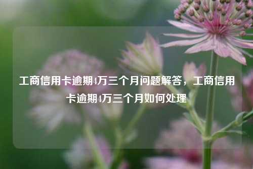 工商信用卡逾期4万三个月问题解答，工商信用卡逾期4万三个月如何处理