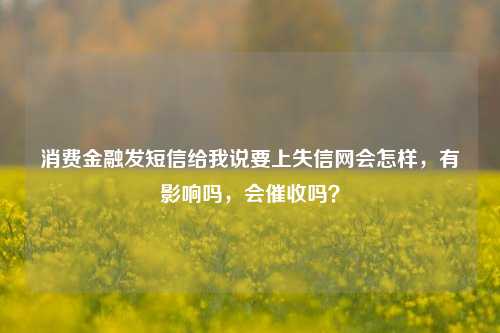 消费金融发短信给我说要上失信网会怎样，有影响吗，会催收吗？