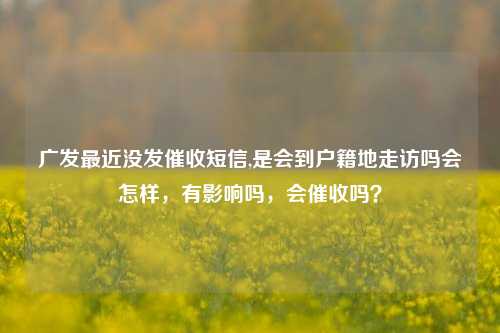 广发最近没发催收短信,是会到户籍地走访吗会怎样，有影响吗，会催收吗？