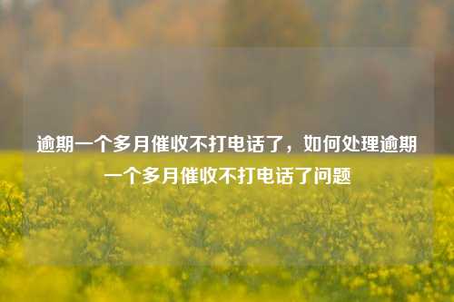 逾期一个多月催收不打电话了，如何处理逾期一个多月催收不打电话了问题