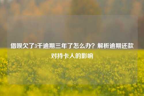 借呗欠了3千逾期三年了怎么办？解析逾期还款对持卡人的影响