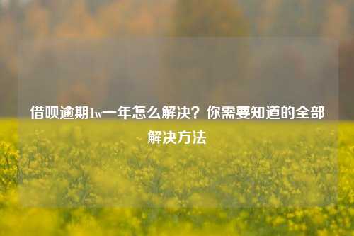 借呗逾期1w一年怎么解决？你需要知道的全部解决方法